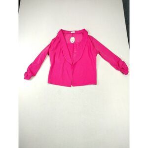 POGTMM Blazer Jacket Women's Large Pink Open Front Corpcore Corporate Casual